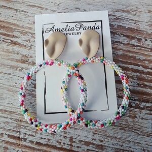 🛑Colorful Beaded Hoop Earrings🛑